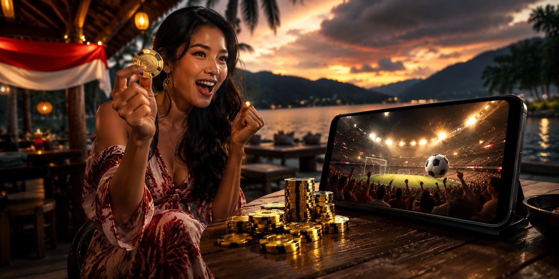 Tampilan antarmuka seluler casino online dengan nuansa festival