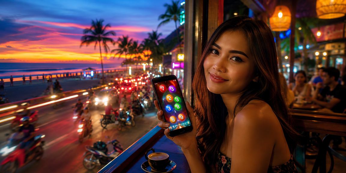 Seseorang menikmati promosi mobile casino sambil minum kopi di kafe Vietnam