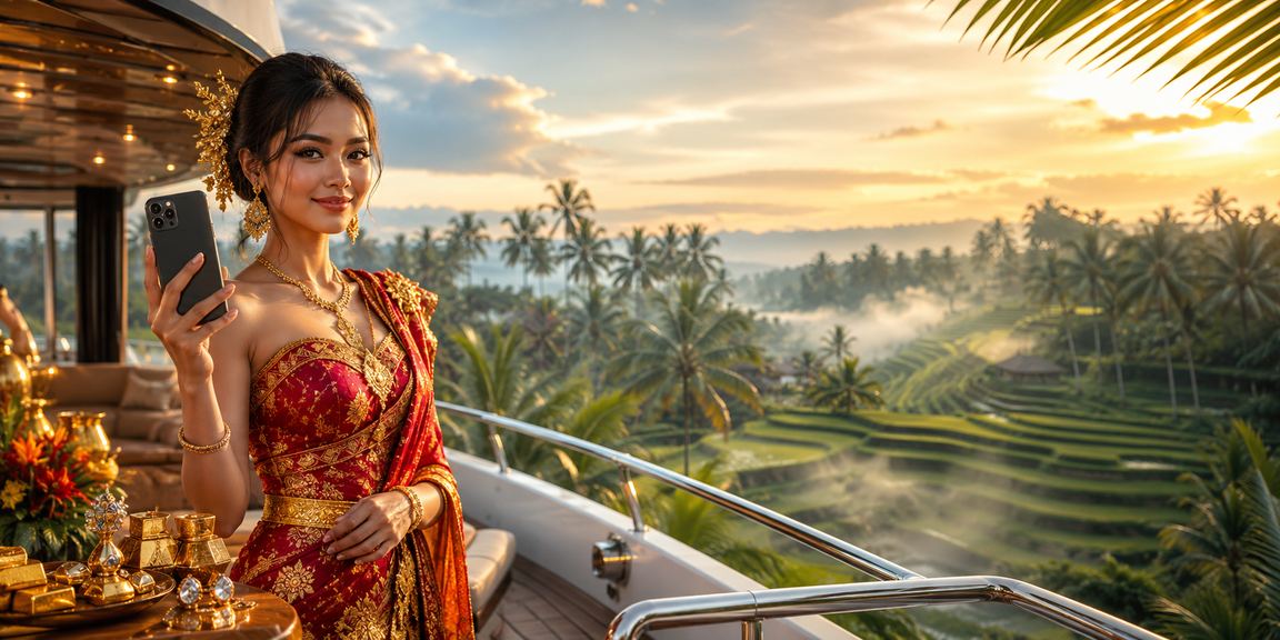 Suasana festival permainan kartu dengan dekorasi warna-warni dan kerumunan peserta